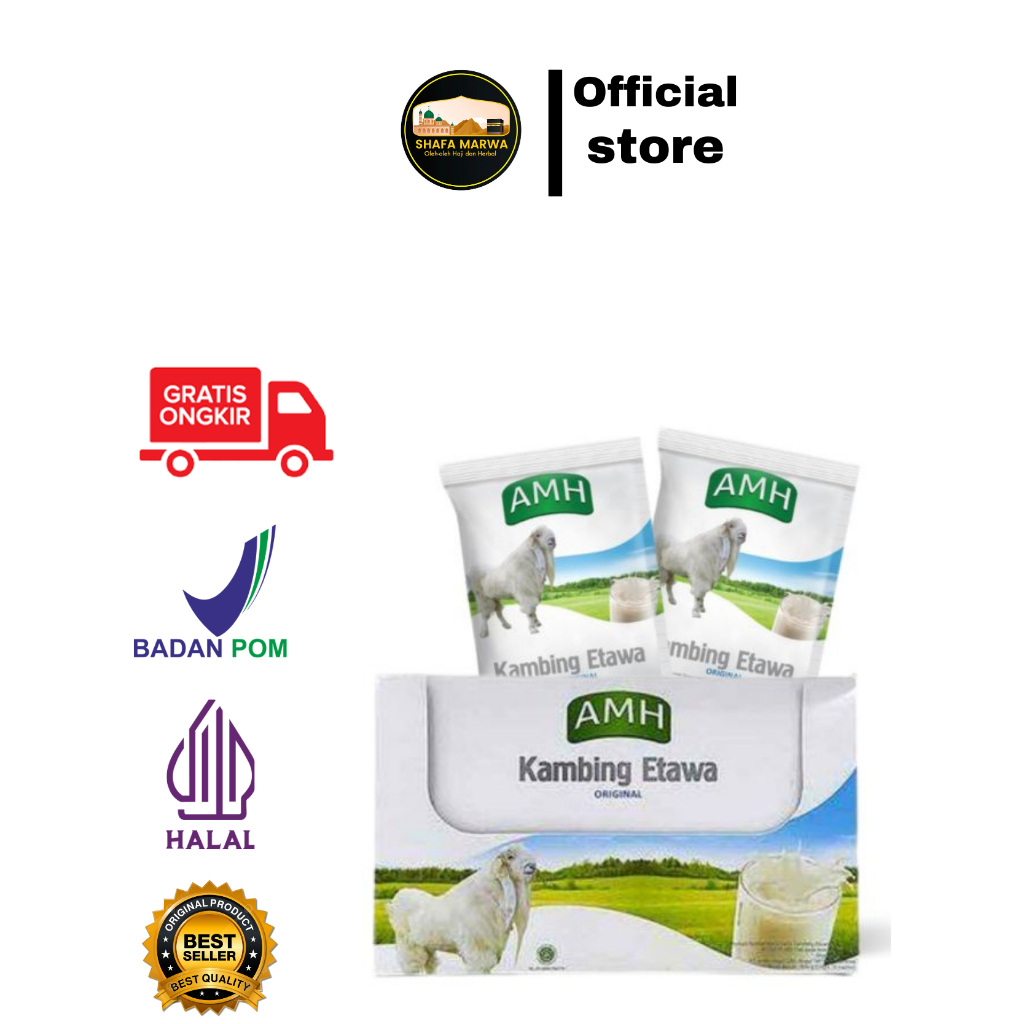 

Susu Kambing bubuk AMH Original / Kemasan BOX PUTIH ORIGINAL / Isi 10 SACHET / SUSU KAMBING ETAWA AMH