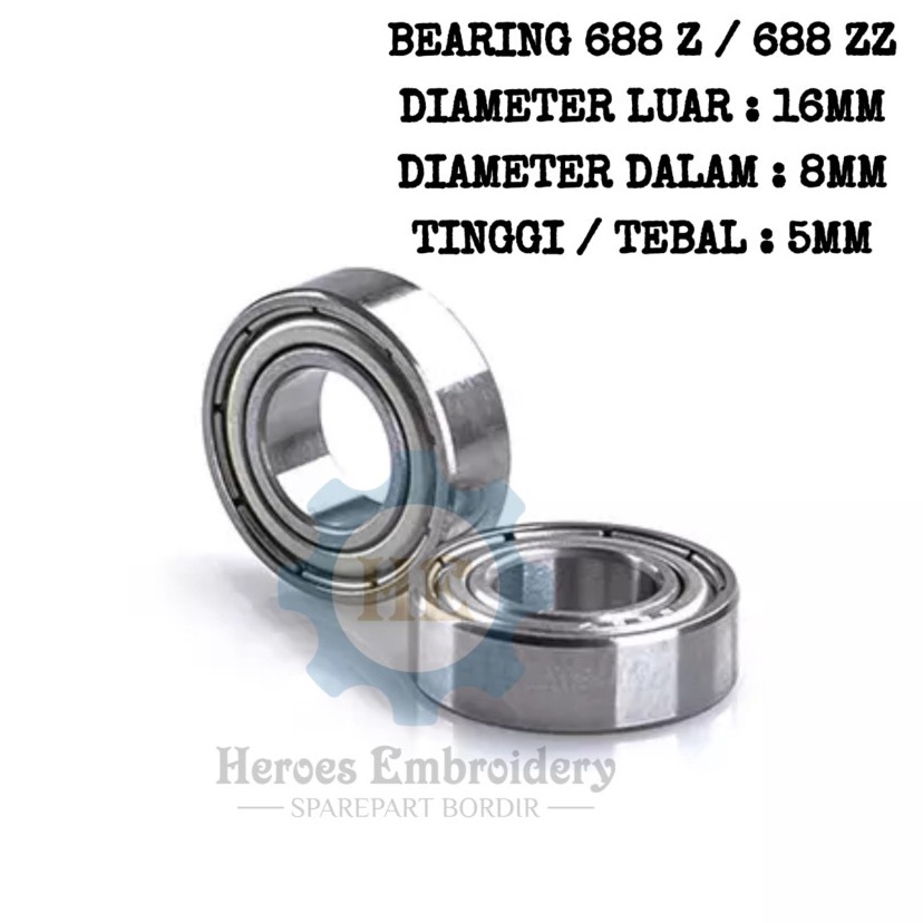 Baru FDw BEARING 688Z /BEARING 688ZZ ( 8x16x5mm ) ISI 10 PCS ❋ Baru