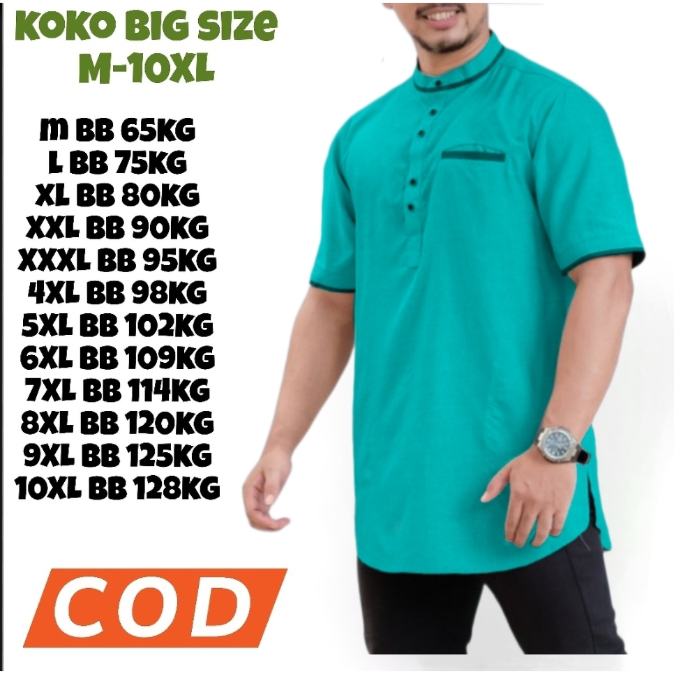 BAJU KOKO DEWASA LENGAN PENDEK KOKO SUPER JUMBO