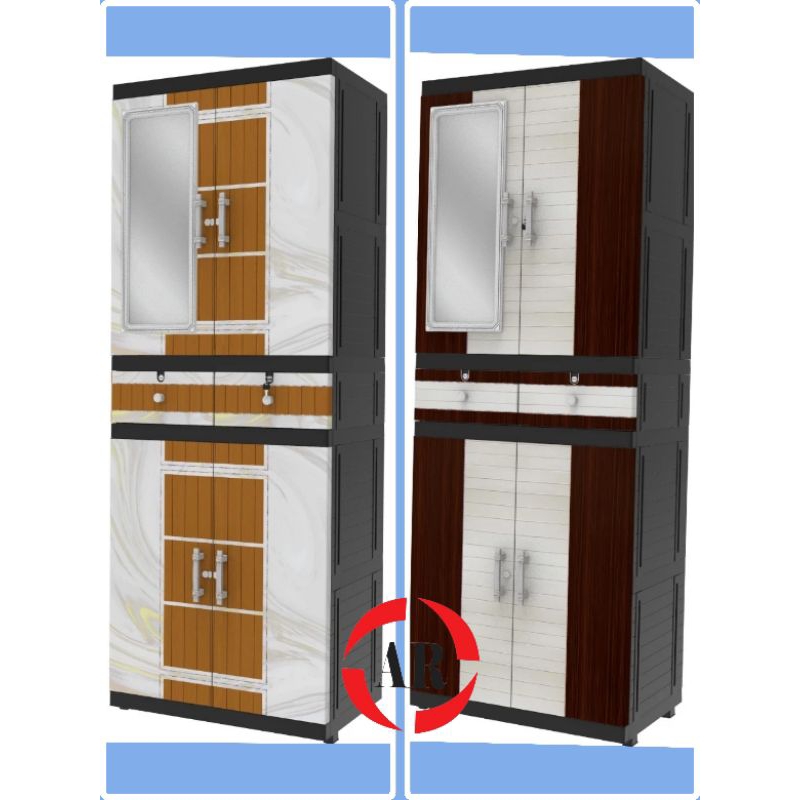 ( INSTANT ) LEMARI PLASTIK PAKAIAN TATAKAN / LEMARI BAJU / NAIBA FIT DRAWER 9724 , 9684 ( KACA )