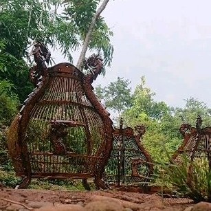 sangkar perkutut kayu jati ukir naga
