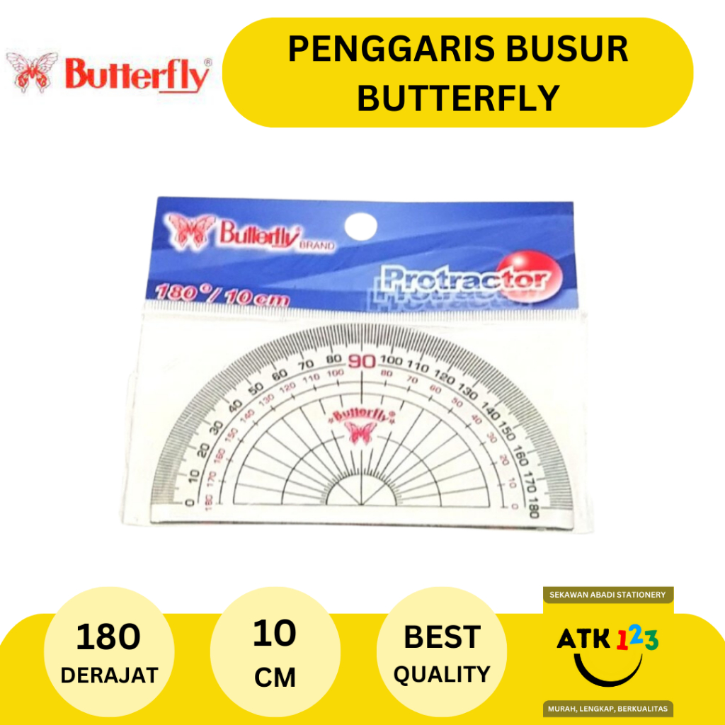 

Penggaris Busur 180 Derajat 10cm Merk Butterfly