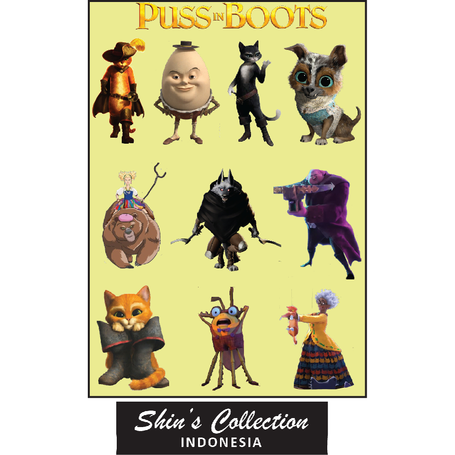 

Sticker stiker murah antiair transparan Puss in Boots 1 pc