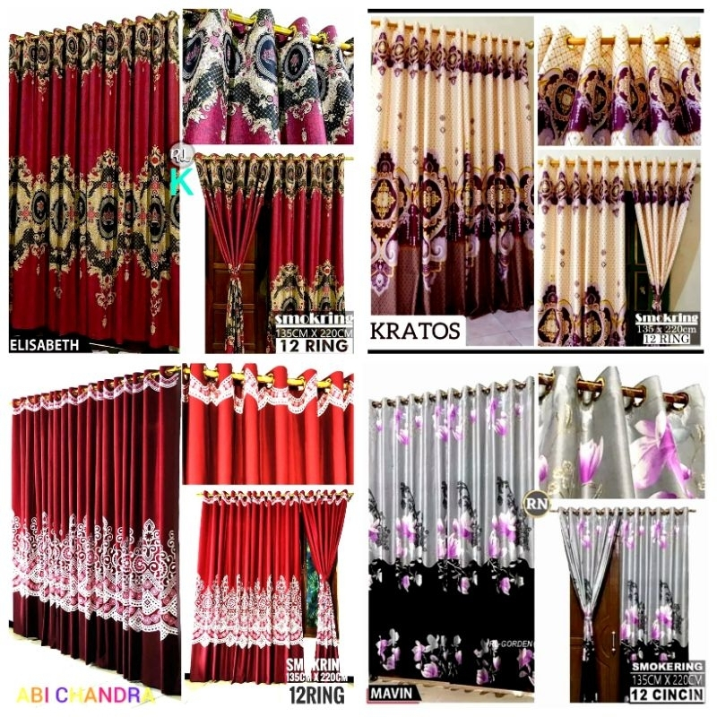 GORDEN SMOKRING 12 RING PINTU / JENDELA PANJANG 120X 230 CM