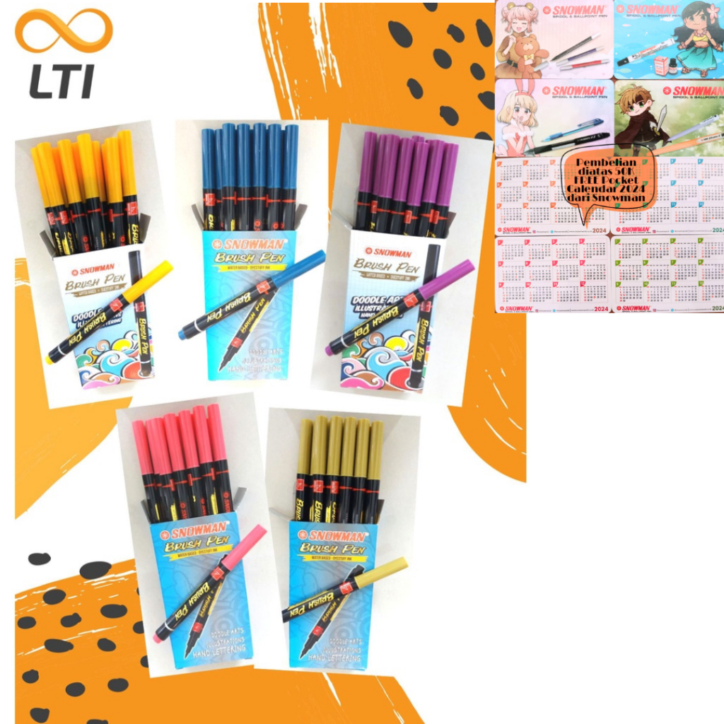 

Brush pen Snowman Satuan Per PCS Warna Bruspen BM-1 - HEMAT