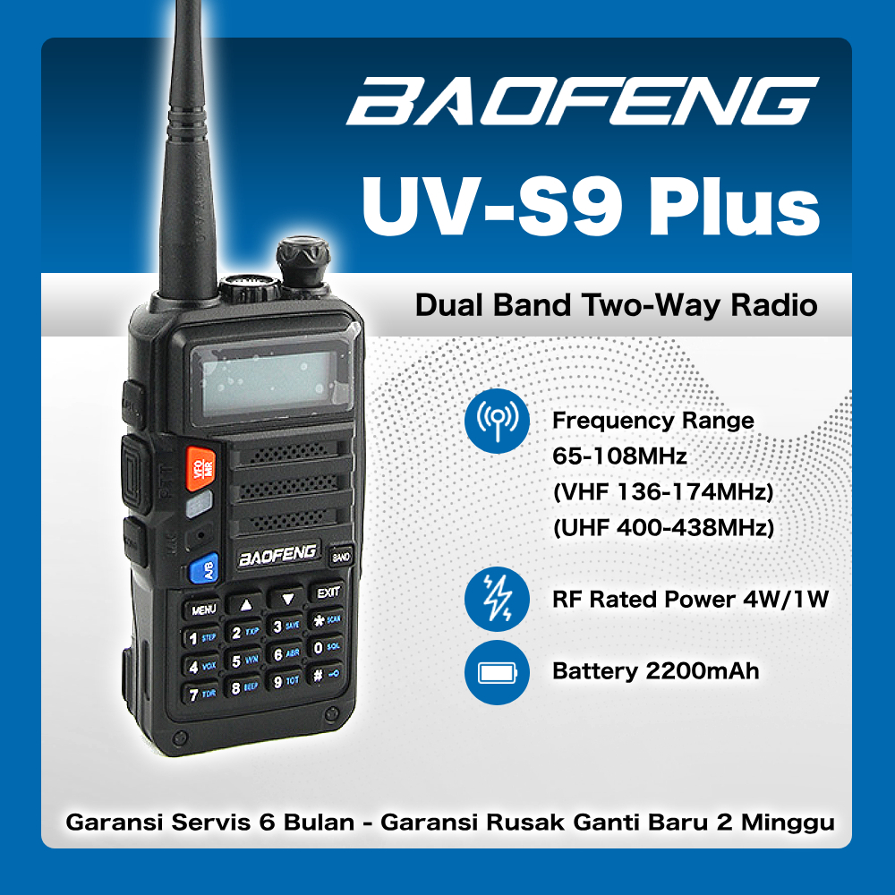 BAOFENG UV-S9 Plus HT Walkie Talkie Dual Band Two Way Radio