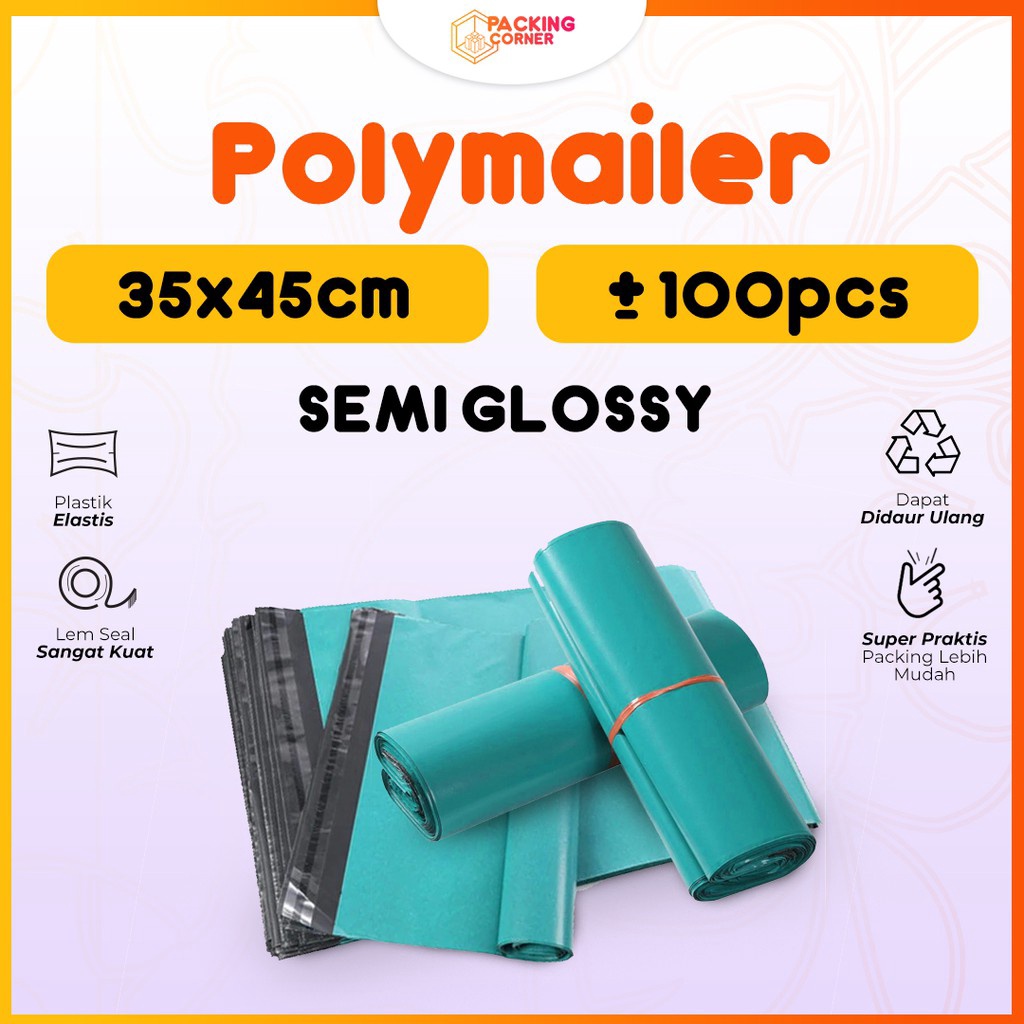 

12.12 Product HOT Plastik Packing Olshop Online Shop ol on shop Polymailer Warna Hijau Tua 35x45 isi 100 pcs Tebal Glossy MURAH 