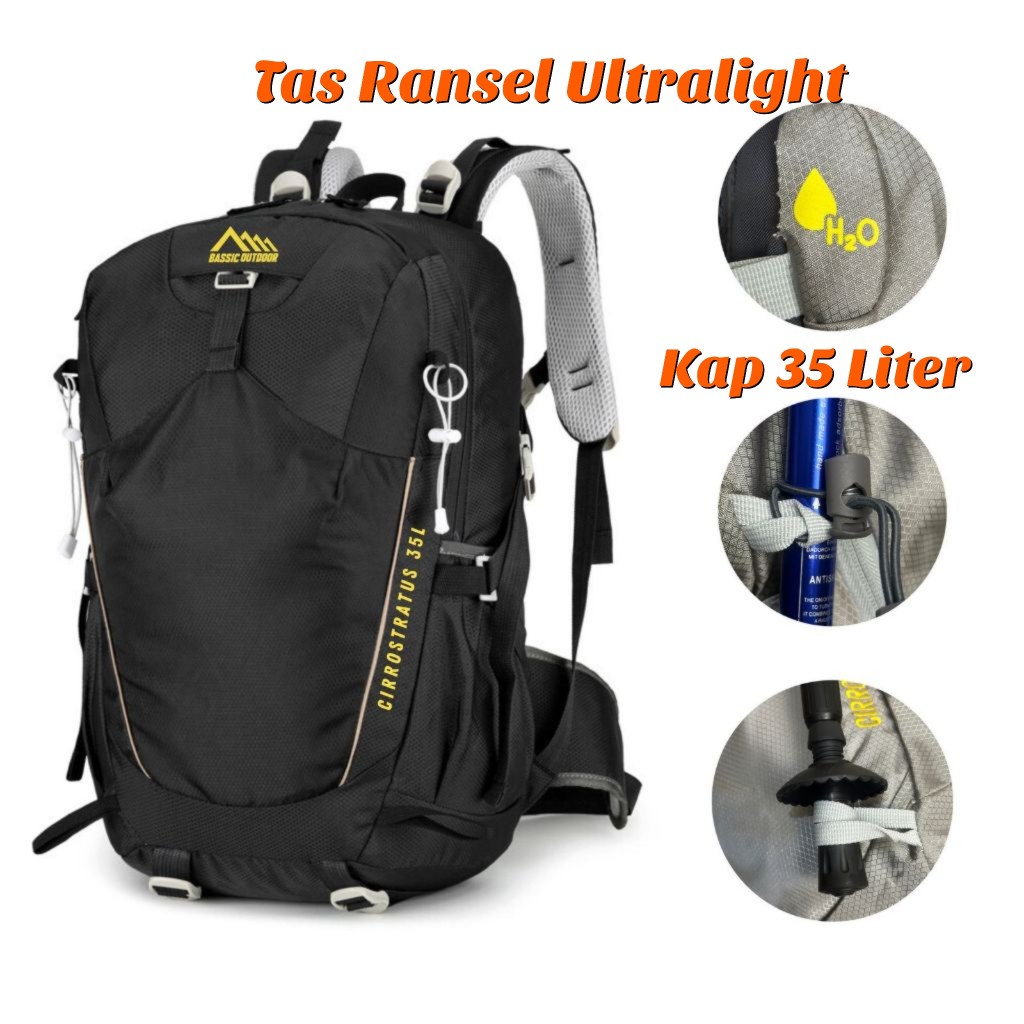 Tas Import 35 Liter Bassic Daypack Bassic Tas Ransel Outdoor Seri Cirrostratus 35L