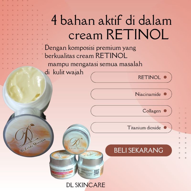 PAKET GLOWING DL SKINCARE ( SUNBLOCK + CREAM RETINOL )