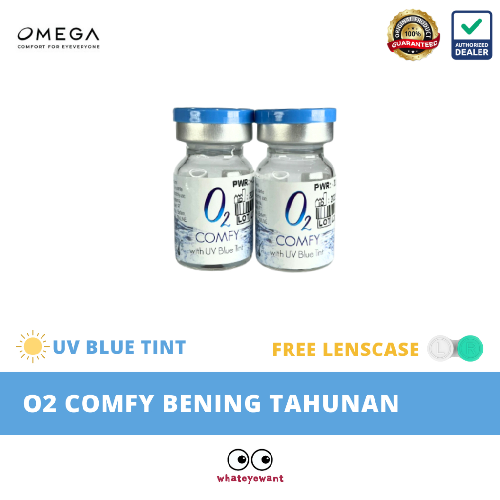 O2 Comfy Softlens Bening Clear Tahunan minus -0,50 s/d -20,00