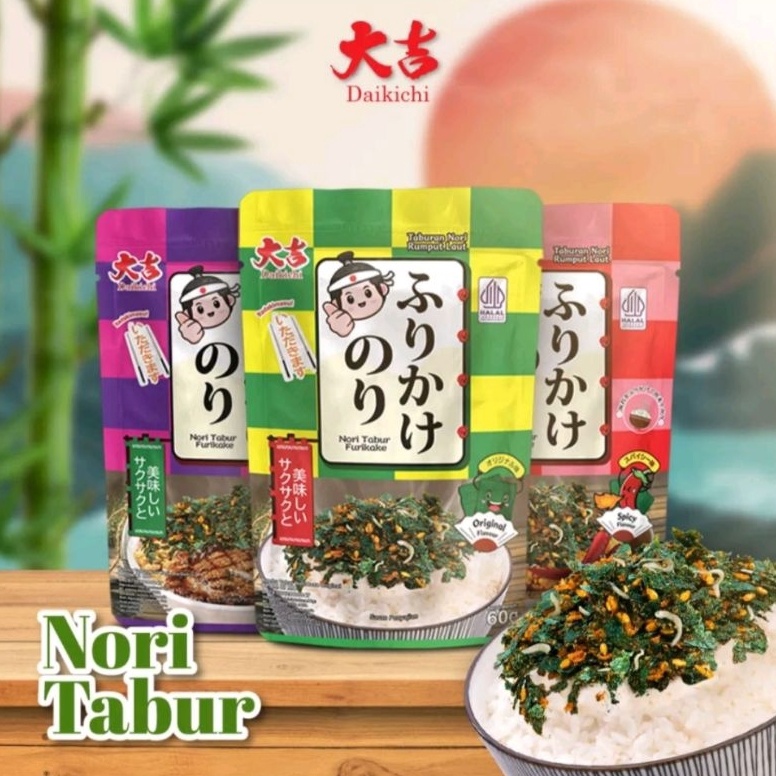 

82 Nori Tabur Furikake Rumput Laut Panggang Campuran Ikan Teri 60g Halal 100