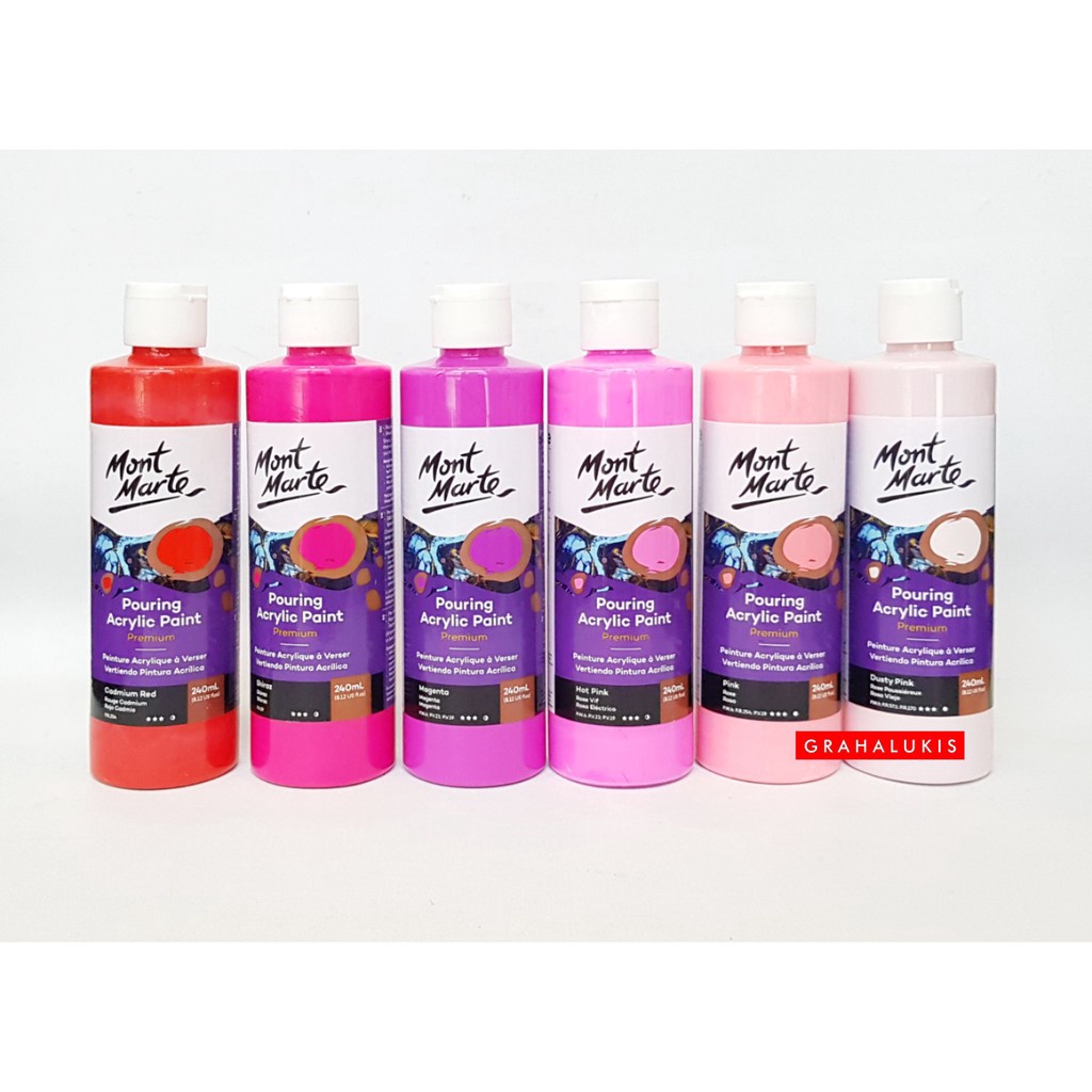 

FLASH SALE Mont Marte Pouring Acrylic Paint 240ml Varian Warna Warni !