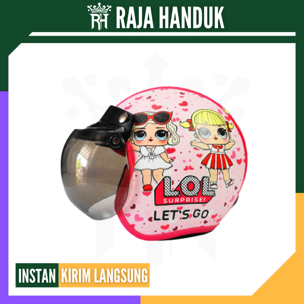 RH GROSIR: Helm Anak Karakter Bogo Motif LOL 3-7 Tahun