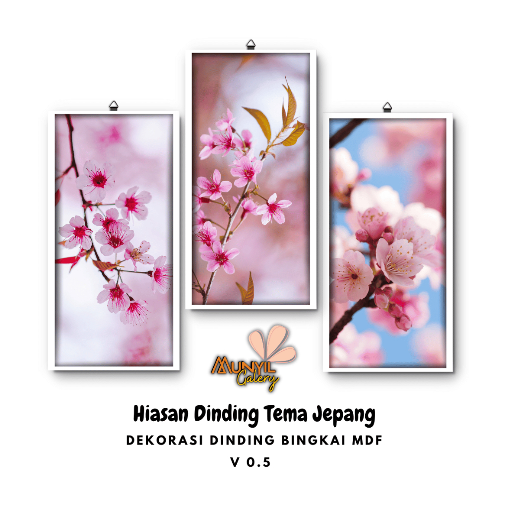 Munyil Galery / Aestetik Dekorasi Dinding Jepang Bingkai MDF / Hiasan Dinding Aesthetic Jepang / Paj
