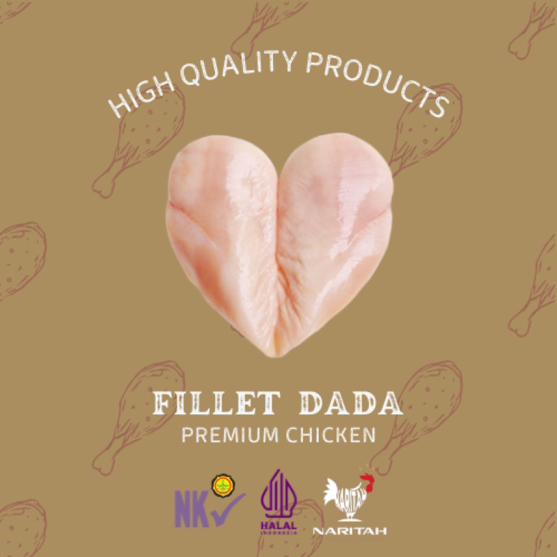 

Daging Ayam Dada Fillet Boneless (Tanpa Kulit) - Fresh 1kg
