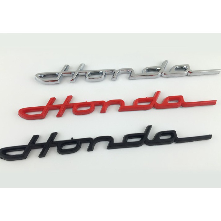 Mam39 Emblem Logo Honda Tulisan Rangkai Latin Bahan Plastik Warna Merah Hitam Biru Chrome Gold Carbo