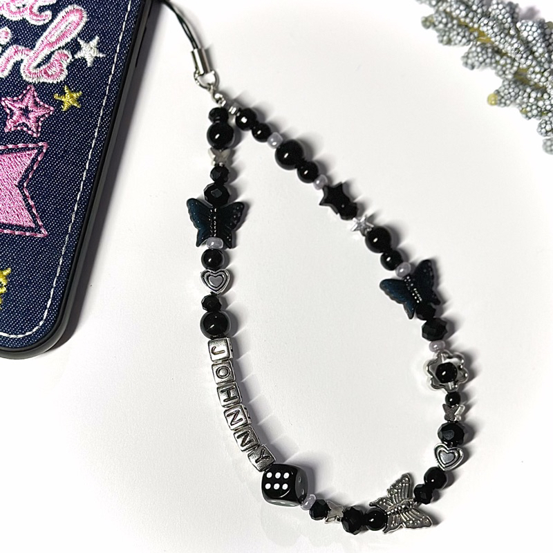 NCT 127 Black and Silver Phone Strap / Pods Strap