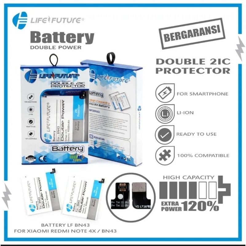 BATRE BATERAI LIFE FUTURE XIAOMI NOTE 4X BN43