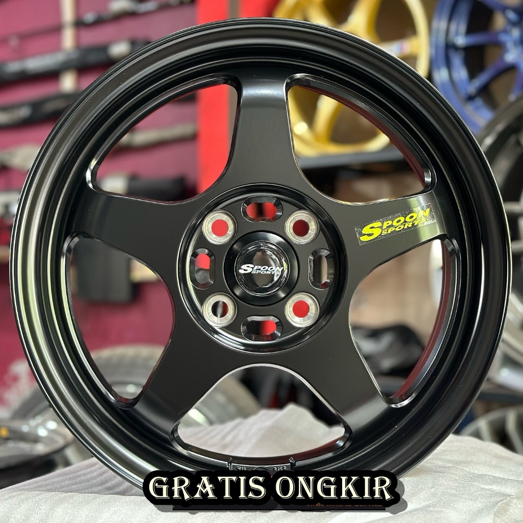 velg mobil ring 15 Spoon pcd 4x100 velg mobil racinng r15 calya sigra,brio,agya yaris,jazz,dll