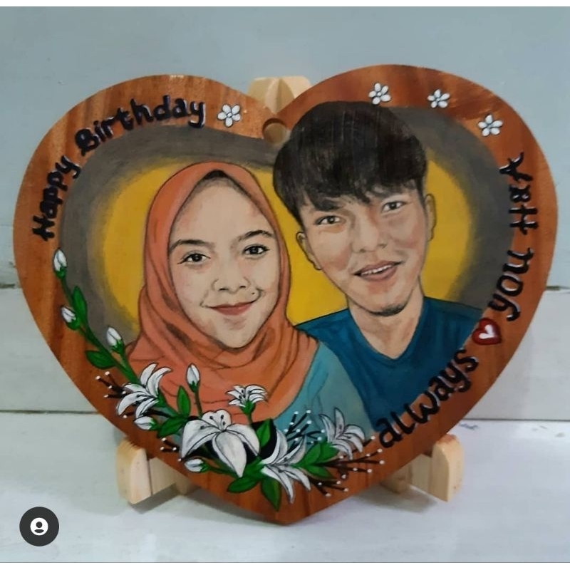 Lukis wajah/Lukis potrait/Lukis karikatur/Lukisan Talenan kayu