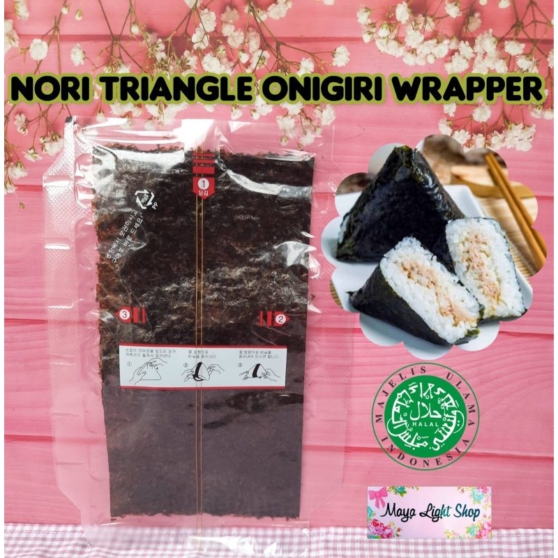 

onigiri nori triangle wrapper nori java tokinori rumput laut segitiga nori java sakao bungkus onigiri seaweed halal termurah