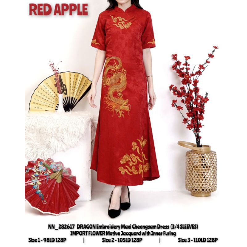 Cheongsam Georgette Batik Dress Cheongsam Midi Motif Batik Bahan Georgette Stretch Warna Beragam Bat