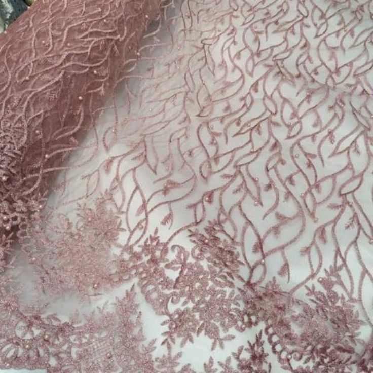 ★★★★★ (Per 0,5 Meter)Kain Tulle Mutiara Double renda / bahan Tile renda / Terbaru / tile pinggiran t