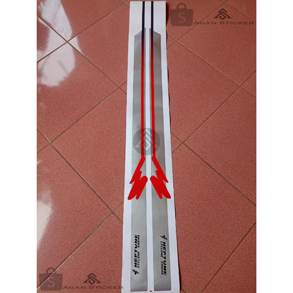 Stiker Neptune Cyclone Engine Sticker mobil T120SS Stiker Lis body mobil pickup