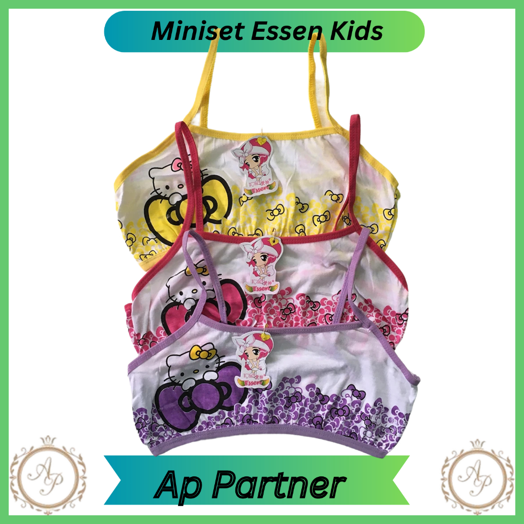Grosir 6 Pcs Miniset Mini Set Anak Tali Kecil Essen Kids | Minibra Anak SD Motif Lucu