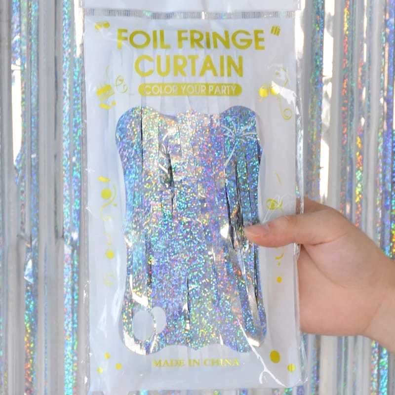 TIRAI FOIL RUMBAI GLITTER / PERLENGKAPAN PESTA / DEKORASI ULANG TAHUN