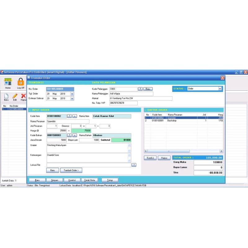 Program Software Percetakan - Program Percetakan - Kasir Digital Print

