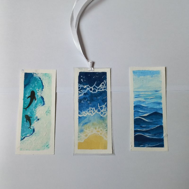 

Pembatas Buku (Bookmark) Lukisan Handmade ♡Ocean♡