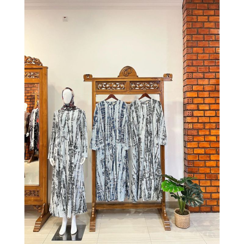 Umbrella Dress Ceruti Abstrak Slevee Dian Pelangi