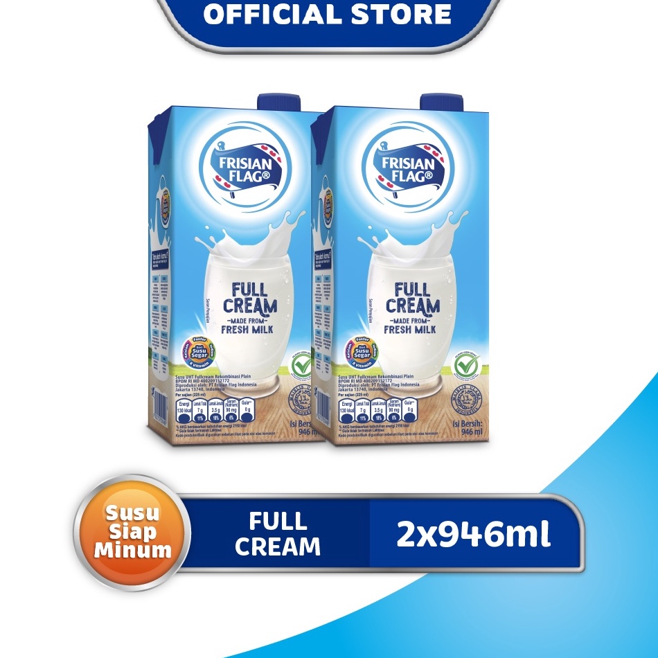 

WWSR4518 Stok terbaru Frisian Flag Susu UHT Full Cream 2 x 946 mL