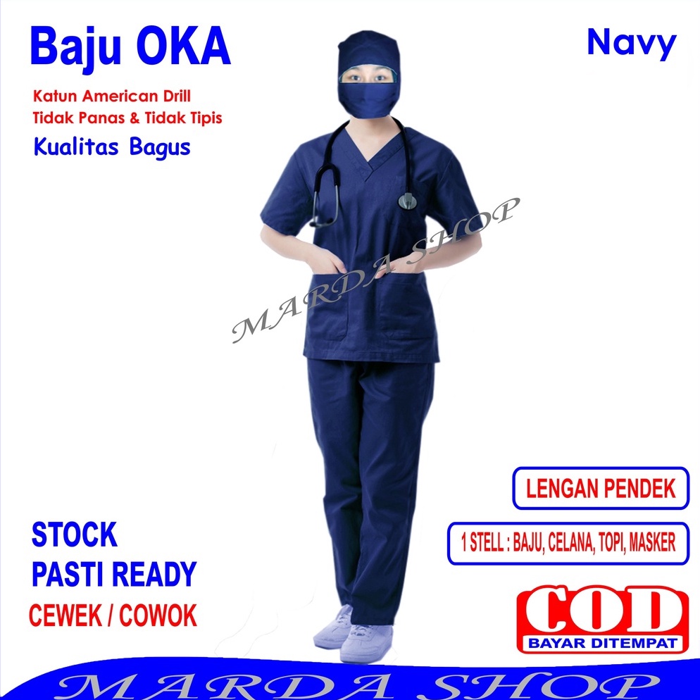 HEMAT PROMO✅ Baju OKA/Baju Scrub/Baju Perawat, Pria Wanita Lengan Pendek