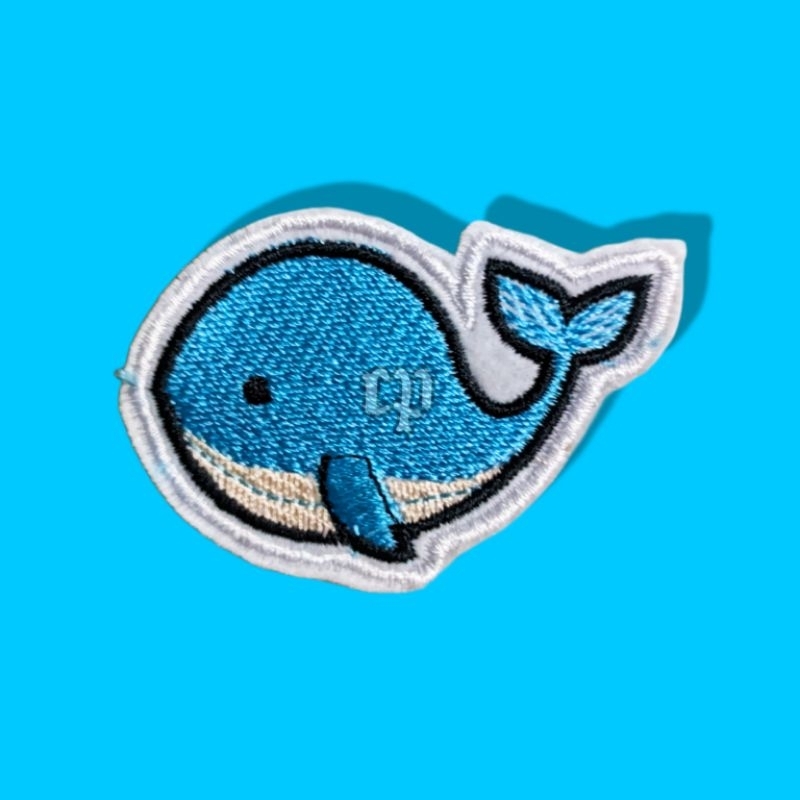Clothes Patch - Patch Bordir karakter ikan Paus