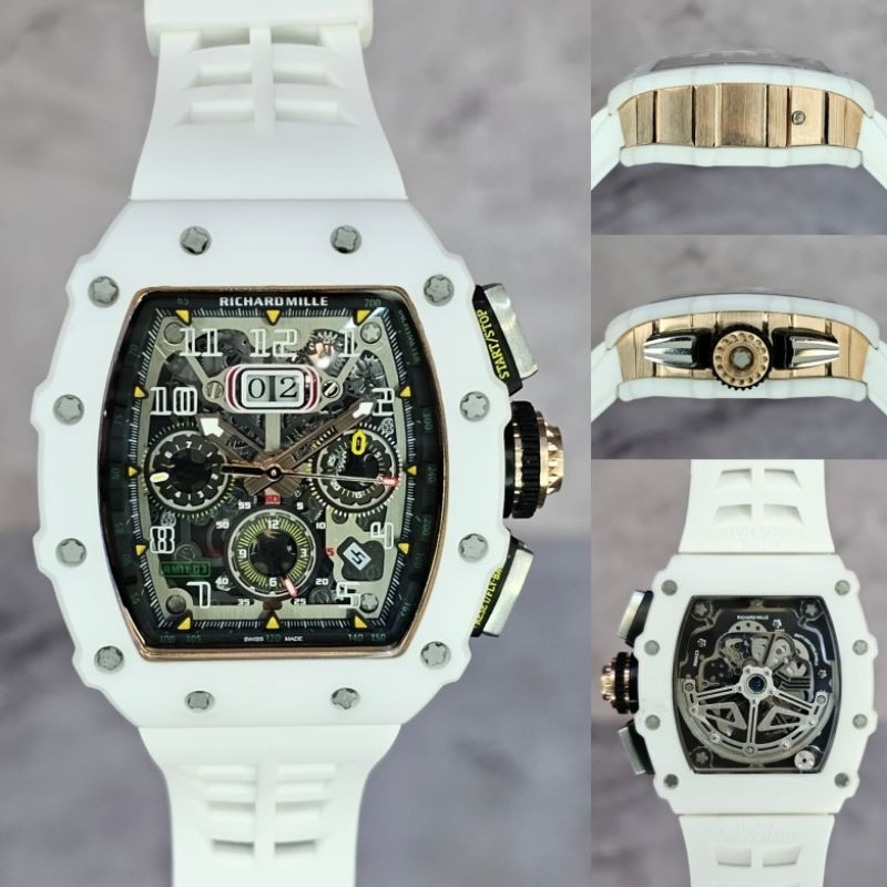 Jam tangan Automatic Swiss RM 011 11-03 Le Mans White Ceramic Limited Edition