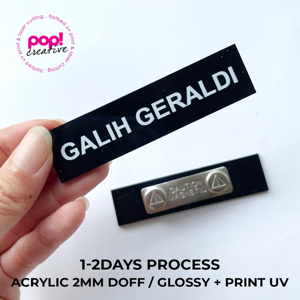 Nametag Name Tag DOFF / GLOSSY PRINT UV MURAH Nama Dada Papan Nama Persit, PNS, PDH, TNI/POLRI