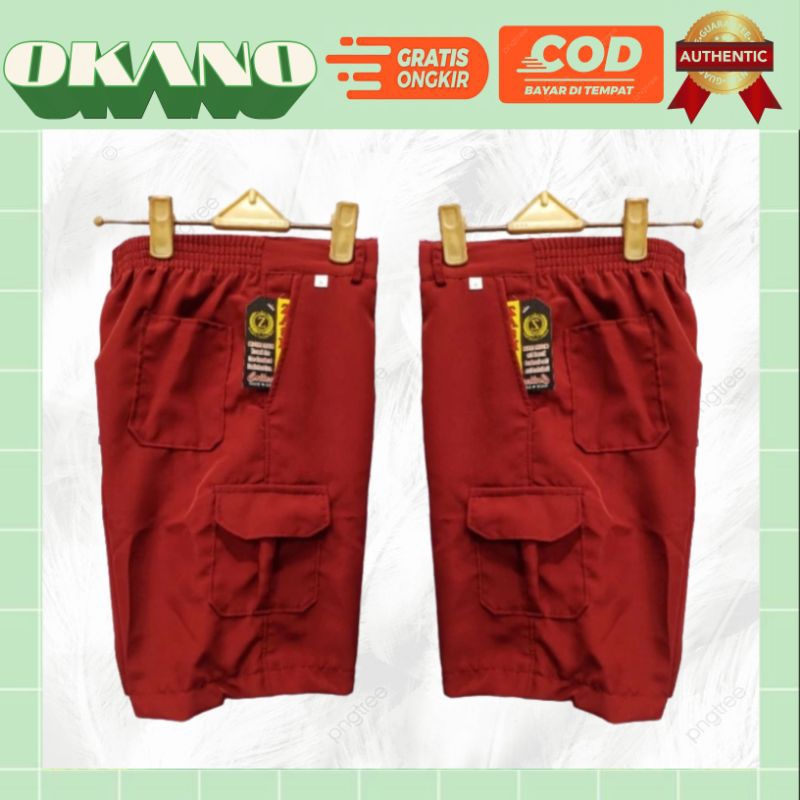 ✨ SERAGAM SEKOLAH Celana Pendek SD Merah Bahan Tissu / Celana Pendek SD Merah Kantong Samping ✨