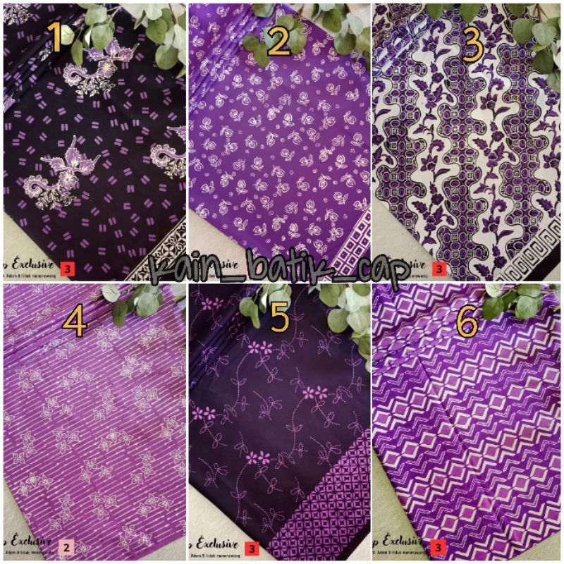 Kain Batik Cap Warna Ungu Kain Batik Ungu Kain Batik Katun Halus Ungu Kain Batik Cap Garutan Premium