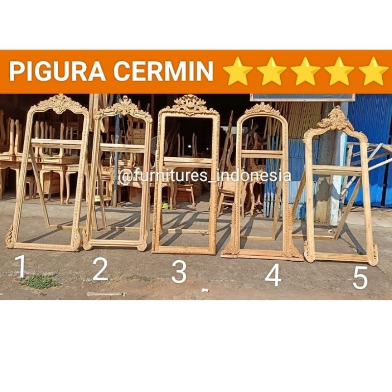 PIGURA CERMIN / STAND PIGURA KAYU / PIGURA BERDIRI / CERMIN PELAMINAN