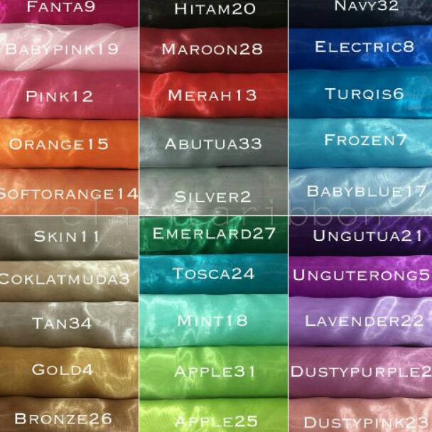 Suplier1st Permeter Kain Organdi Organza Premium Silk Kain Kaca