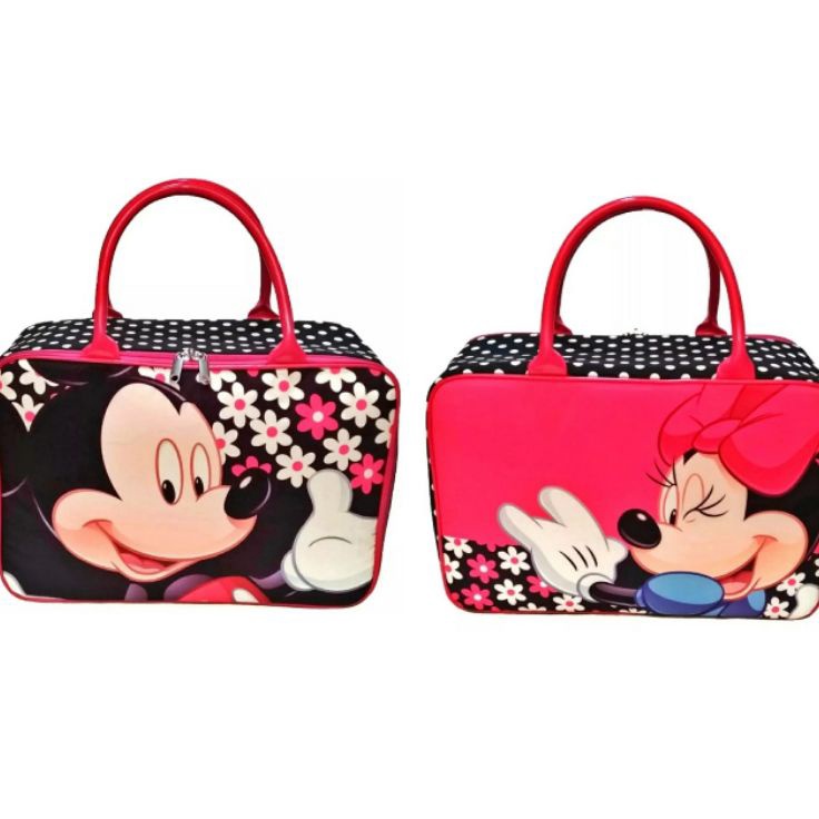 (Bestseller) Tas travel Miki Minnie kain kanvas tebal besar