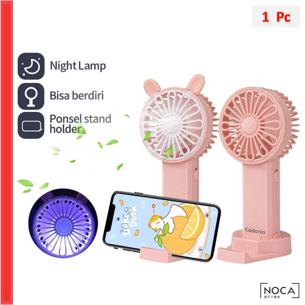Kipas Angin Tangan Mini Portable Stand HP Berdiri Dengan Baterai Cas Genggam USB Charger