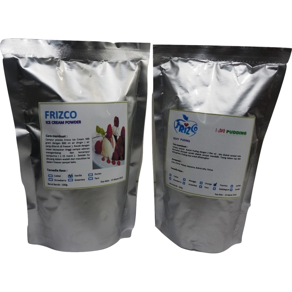 

GROSIR ✅ Frizco Ice cream powder, bubuk es krim frisco 500gr Coklat Taro Strawberry Durian Greentea Vanilla