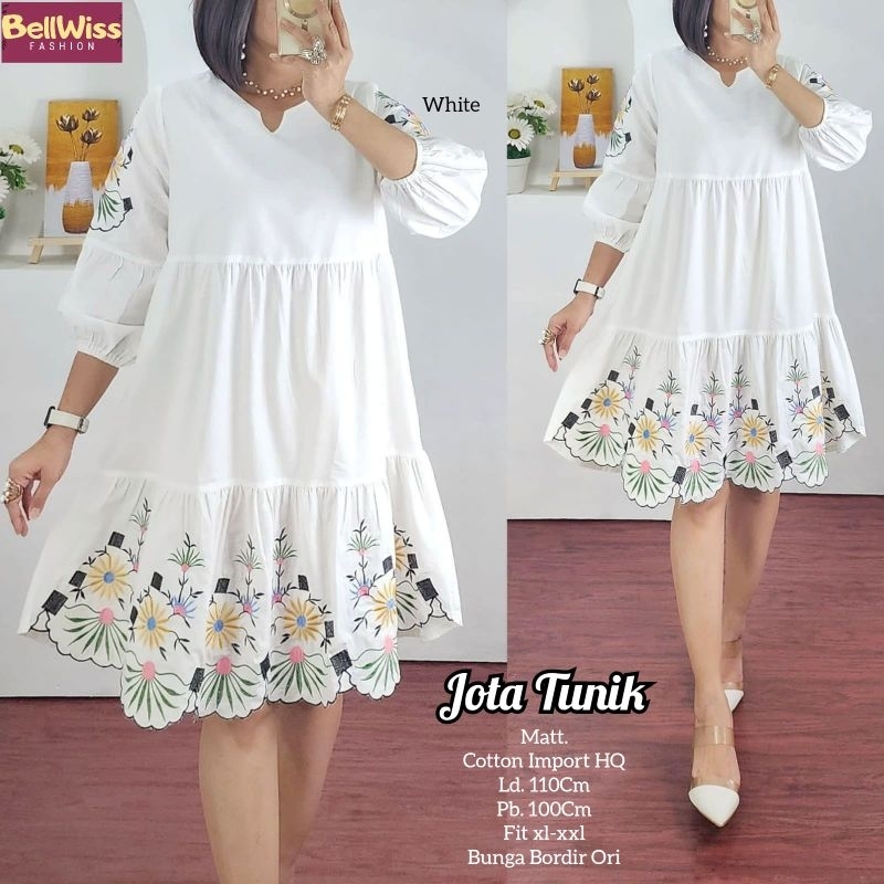 Jota Tunik Katun Bordir Jumbo XL XXL Ld110 Halus Nyaman