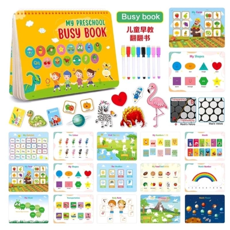 

BUNS PRE SCHOOL BUSY / QUIET BOOK SET COLOUR PEN