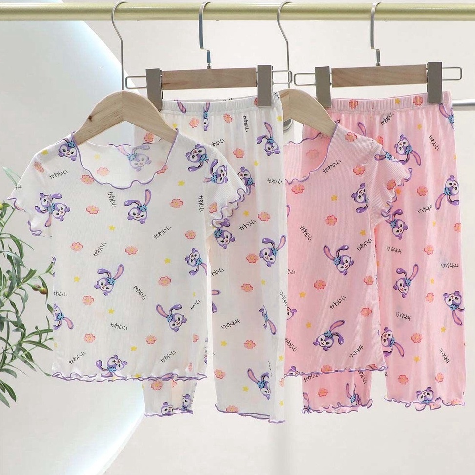 Paling Laris.. [PRINCESS KESLI] 1-8 Tahun Piyama Rabbit Anak Perempuan Lengan Pendek Baju Tidur Baha