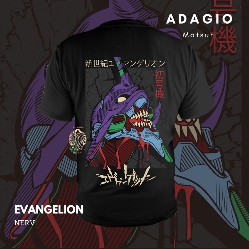 AdagioMatsuri Evangelion Eva 01 T-shirt/ Kaos Evangelion Eva 01