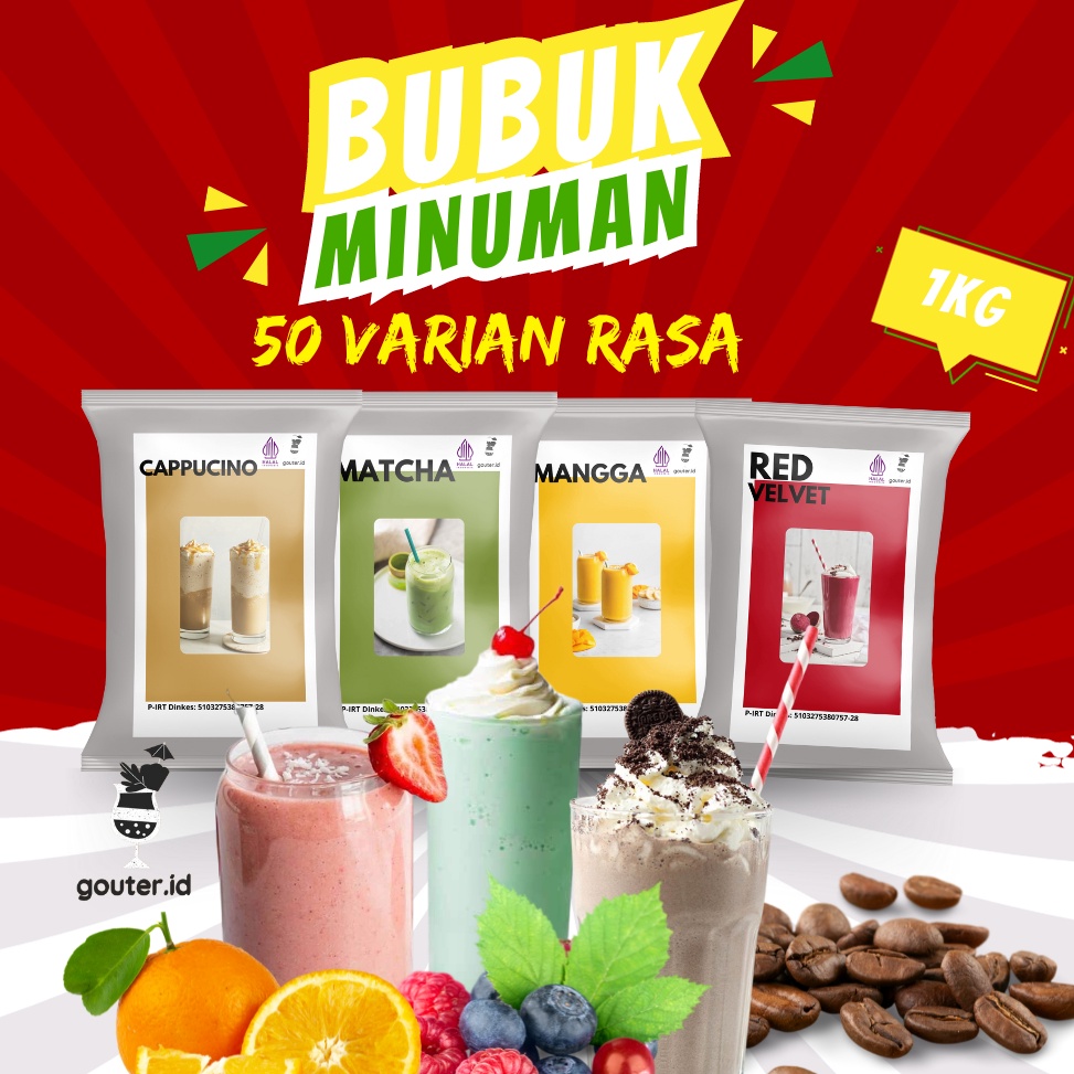 

BUBUK MINUMAN RASA 1KG / SERBUK MINUMAN ANEKA RASA / BUBUK MINUMAN KEKINIAN / MINUMAN INSTAN / BOBA